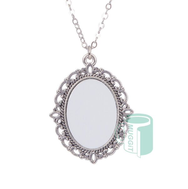 Muggit Necklace Metal Oval 2 silver
