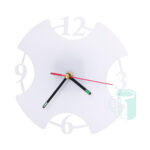 DECO1 Hanging Sublimer clock - white - 200 x 200mm both sides sublimation printable - includes clock mechanism and hands. For best results use Subtex Sublimation paper