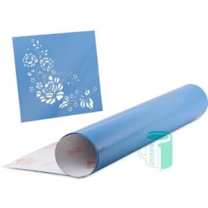 Adhesive etching vinyl with an adhesive backing, allowing it to stick to a variety of surfaces, cut using any vinyl or craft cutter to create your own stencils.