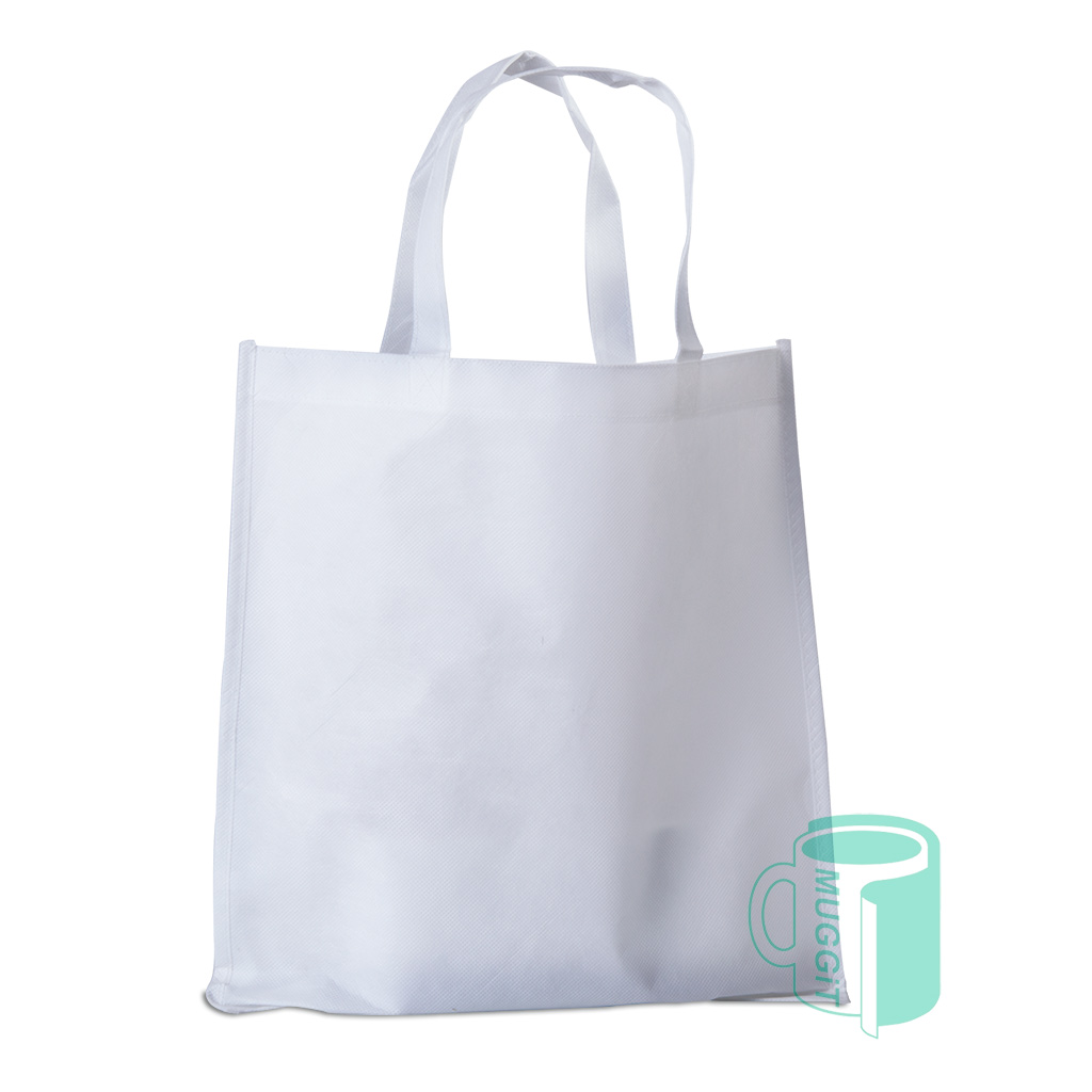 muggit_fabric_bag_shopping_econo_white_bagecono Shopping Tote Bag in White - Sublimatable sling bag, carry bag, for shopping or anything, for Sublimation, Inkjet & Laser. Spread your logo