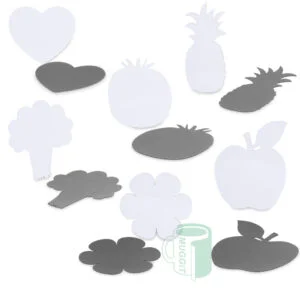 Fun shaped fridge magnets Our array of different shaped fridge magnets are laser cut into shape, light weight and prints magnificently. Available in singles