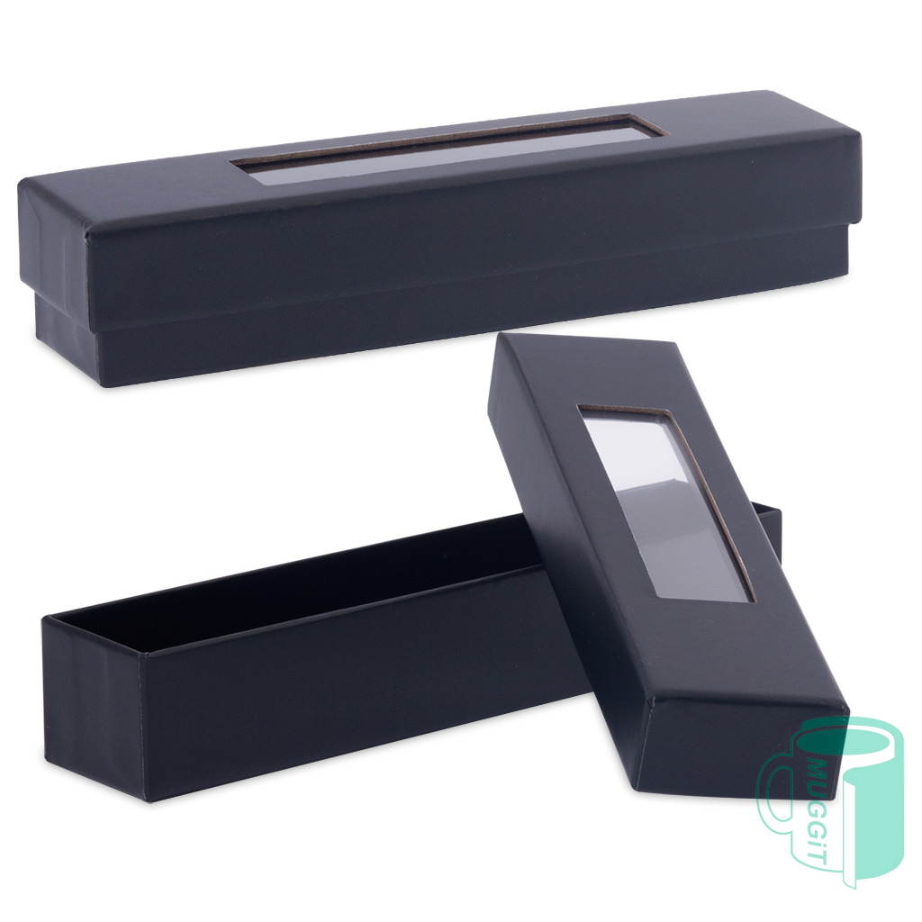 muggit_gift_box_black_draw_rectangle_giftboxblackdrawrect Rectangular Gift Box with Window in Black