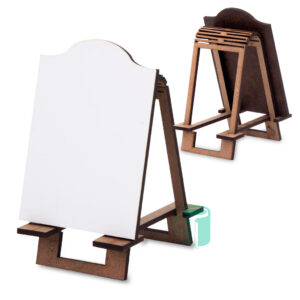 AMERICAN MDF Mini Easel with stand. Perfect for special events, weddings, photos. For use with Sublimation ONLY.
