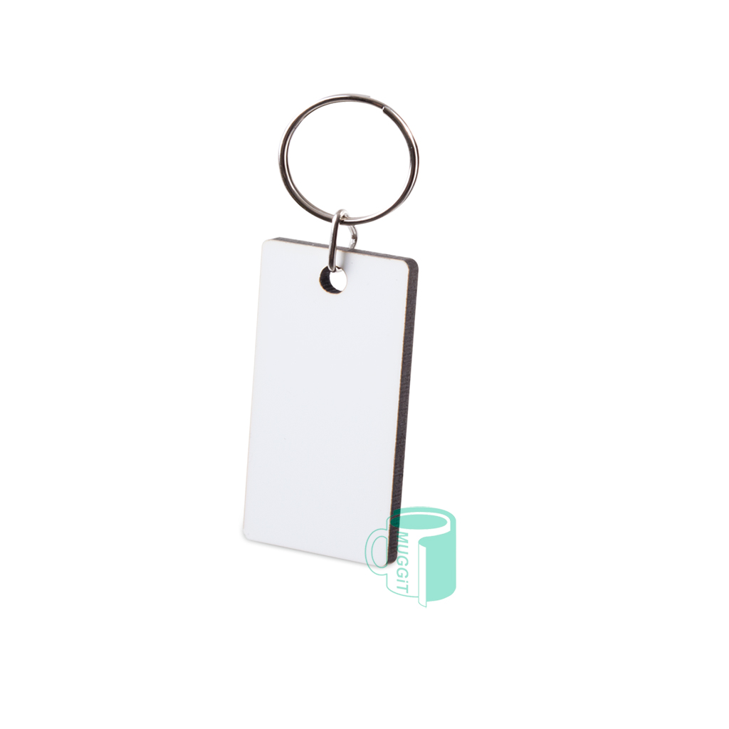 Hardboard Keyring small rectangle American HB measuring 60 x 30mm (small). Available as a five pack. Only to be used with the sublimation printing method.