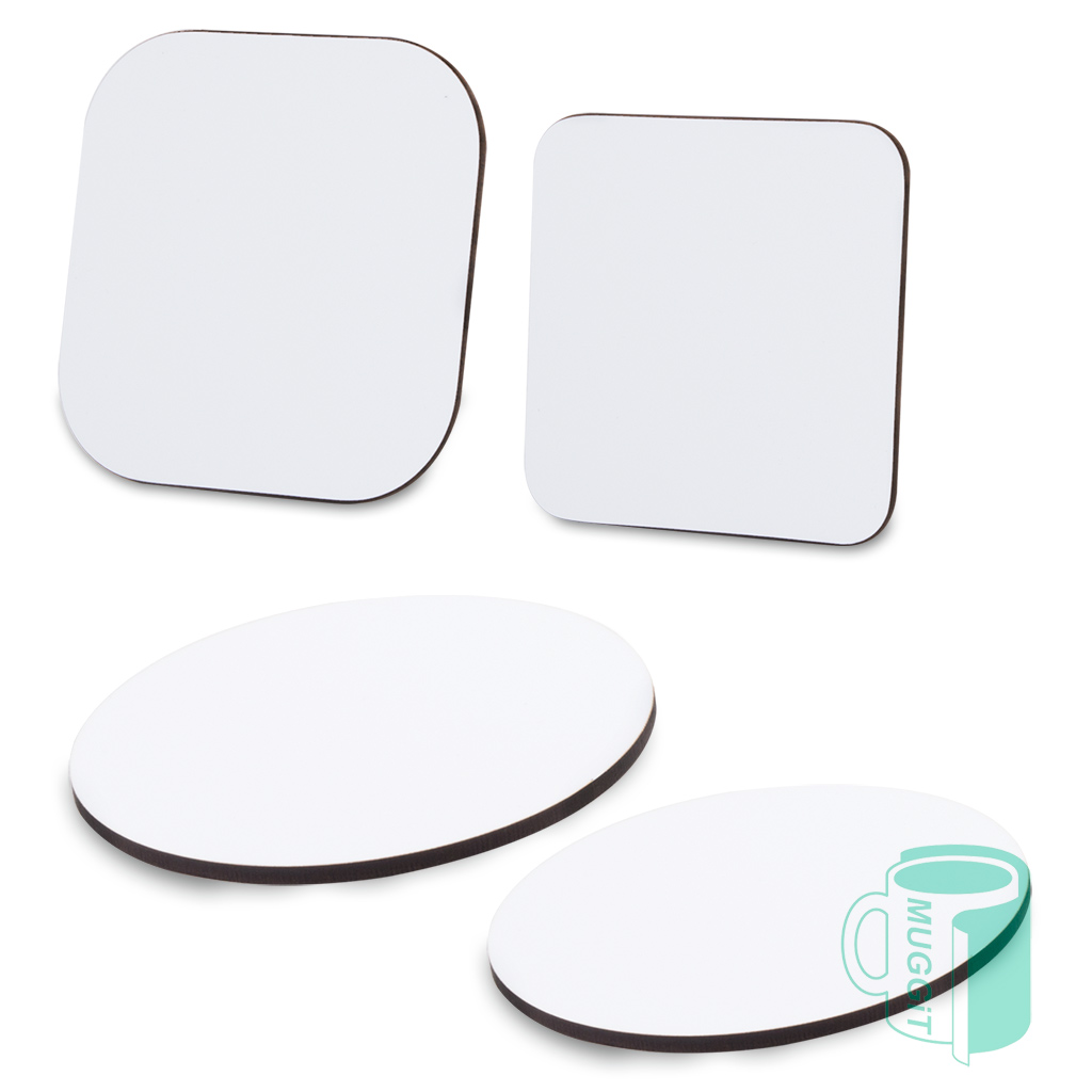 muggit_main_coasters_wood_unisub Quality Wood Hardboard Coasters, round or square. Premium ultra high-quality wooden coaster (American MDF)