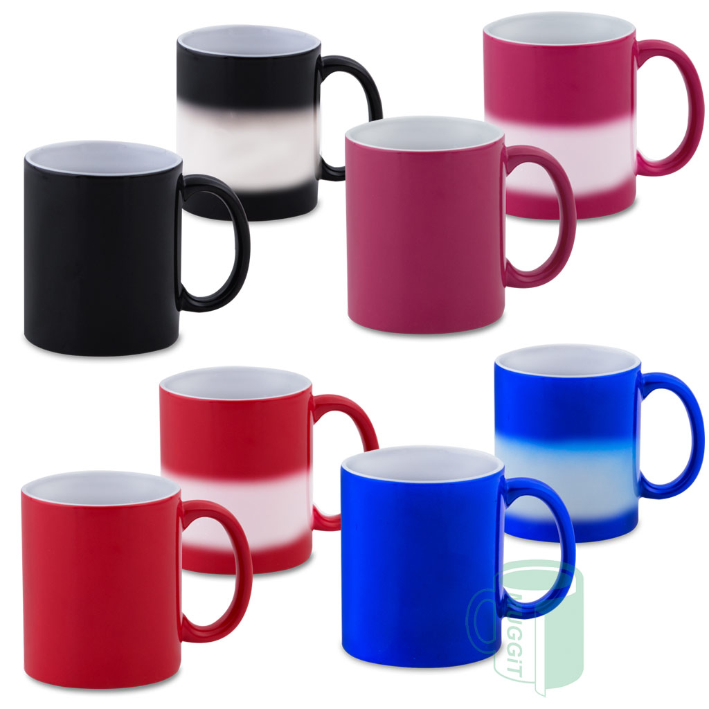 Printable Blank Colour Change Mugs transform before your eyes when filled with hot water