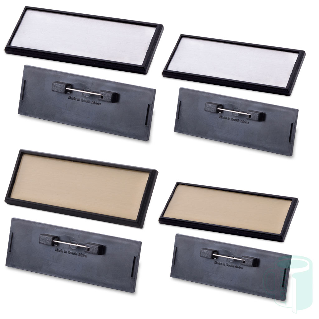 Pin badge with metal insert in gold or silver