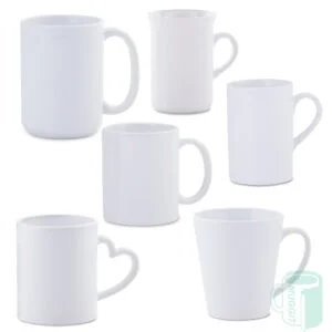 Ceramic Mugs Blank White Sublimation Our range of mugs consists of 11oz mugs, premium, premium +, dishwasher, tea mugs, mini 2.5oz, cone shape mugs, and more.