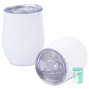 Wine and Gin Travel Tumbler 12oz in white Double-walled, vacuum-insulated with lid adds value to your product line, Designed for stunning print results