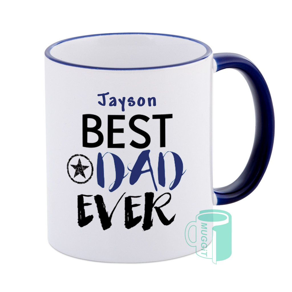 muggit mug 2tone navy rim handle coffee kitchen mug2tnavyh