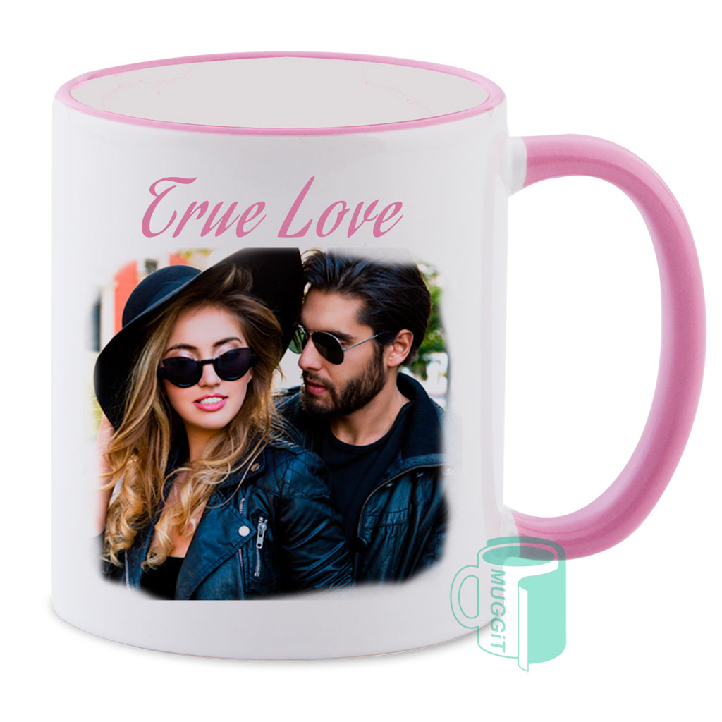 muggit mug 2tone pink handle rim coffee kitchen mug2tpinkh 1