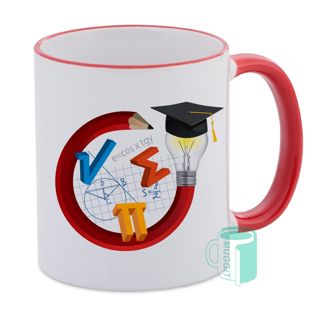 muggit mug 2tone red handle rim coffee kitchen mug2tredh 1 1