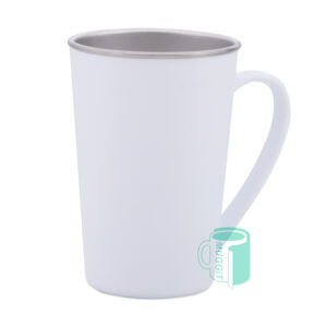 17oz large cone shaped mug with a stainless steel inner and polymer outer. For use with sublimation and laser