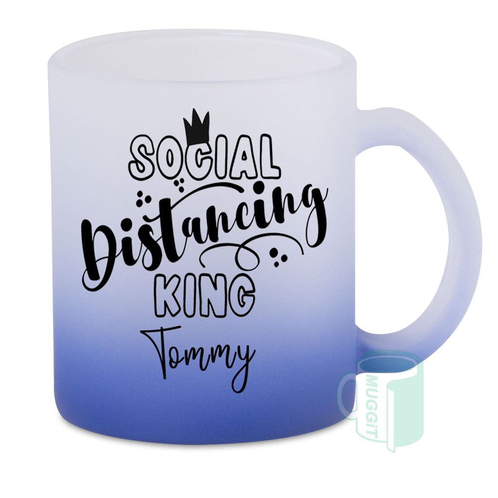 muggit mug glass frosted dark blue coffee mugglassfrosteddb