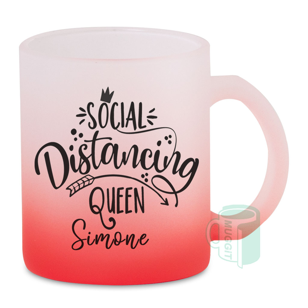 muggit mug glass frosted red coffee mugglassfrostedred 1