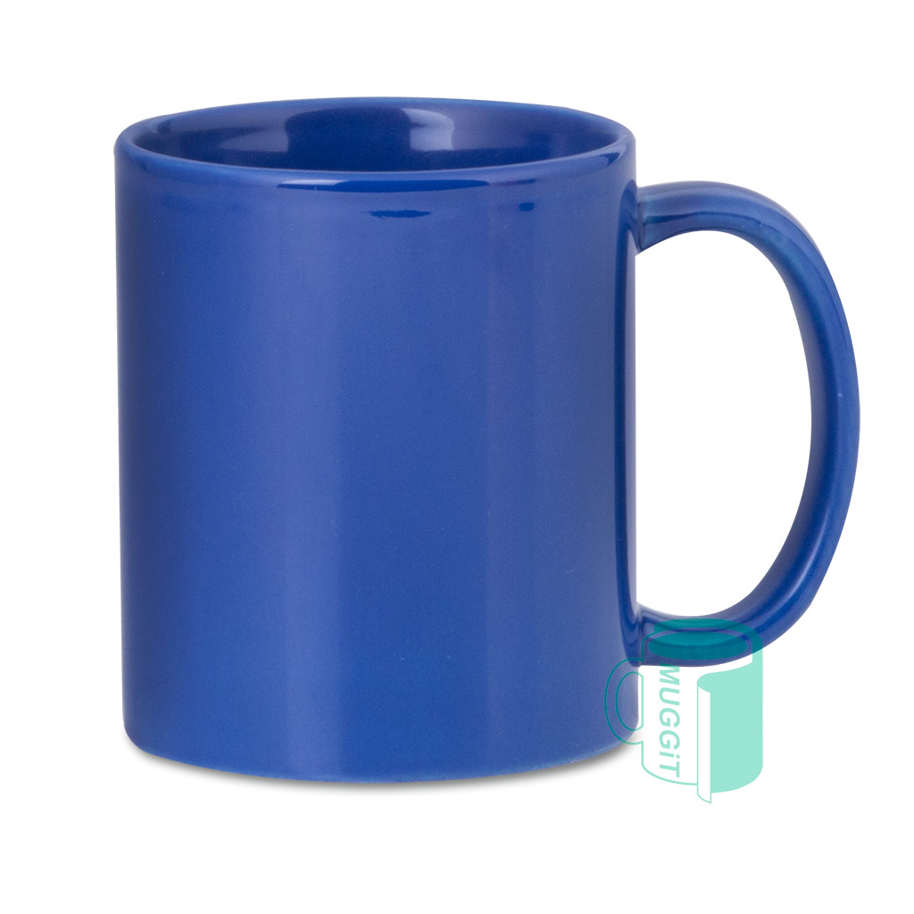 muggit_mug_laser_blue_coffee_white_toner_oki_muglaserblue Royal blue Coated Mug for Laser printing.