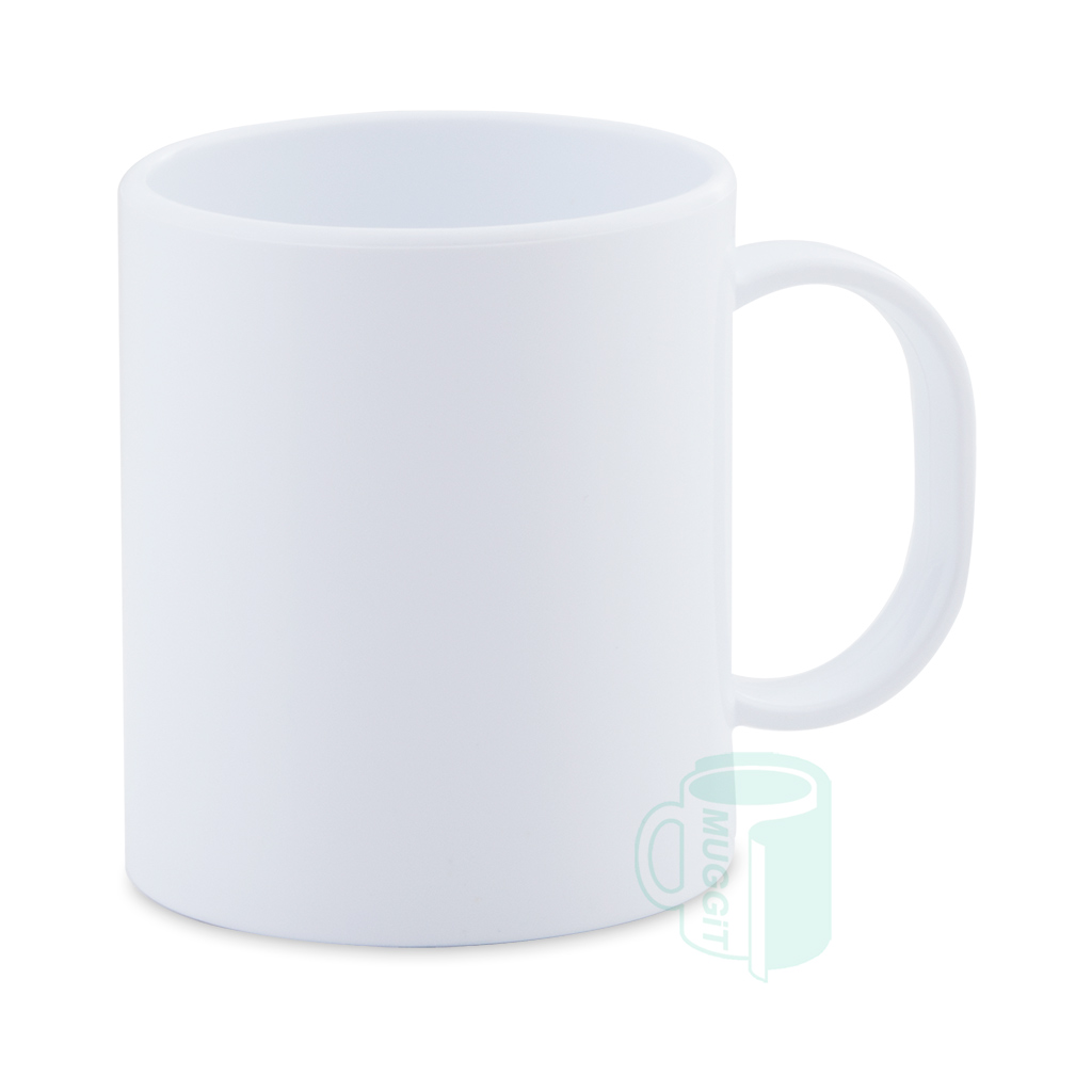 muggit mug polymer white plastic kids 11oz school coffee mugpolymerwhite11oz