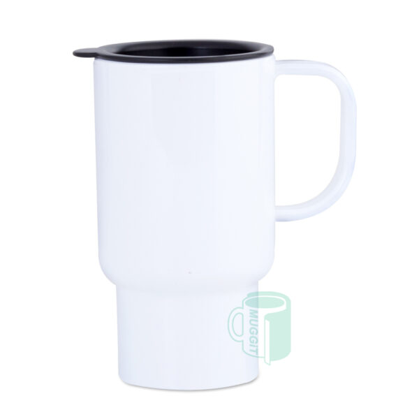 Polymer Travel Mug - White (should be printed in standard mug press with aluminium insert tool) - 2 min (340 / 200C). For use with Sublimation & Laser.
