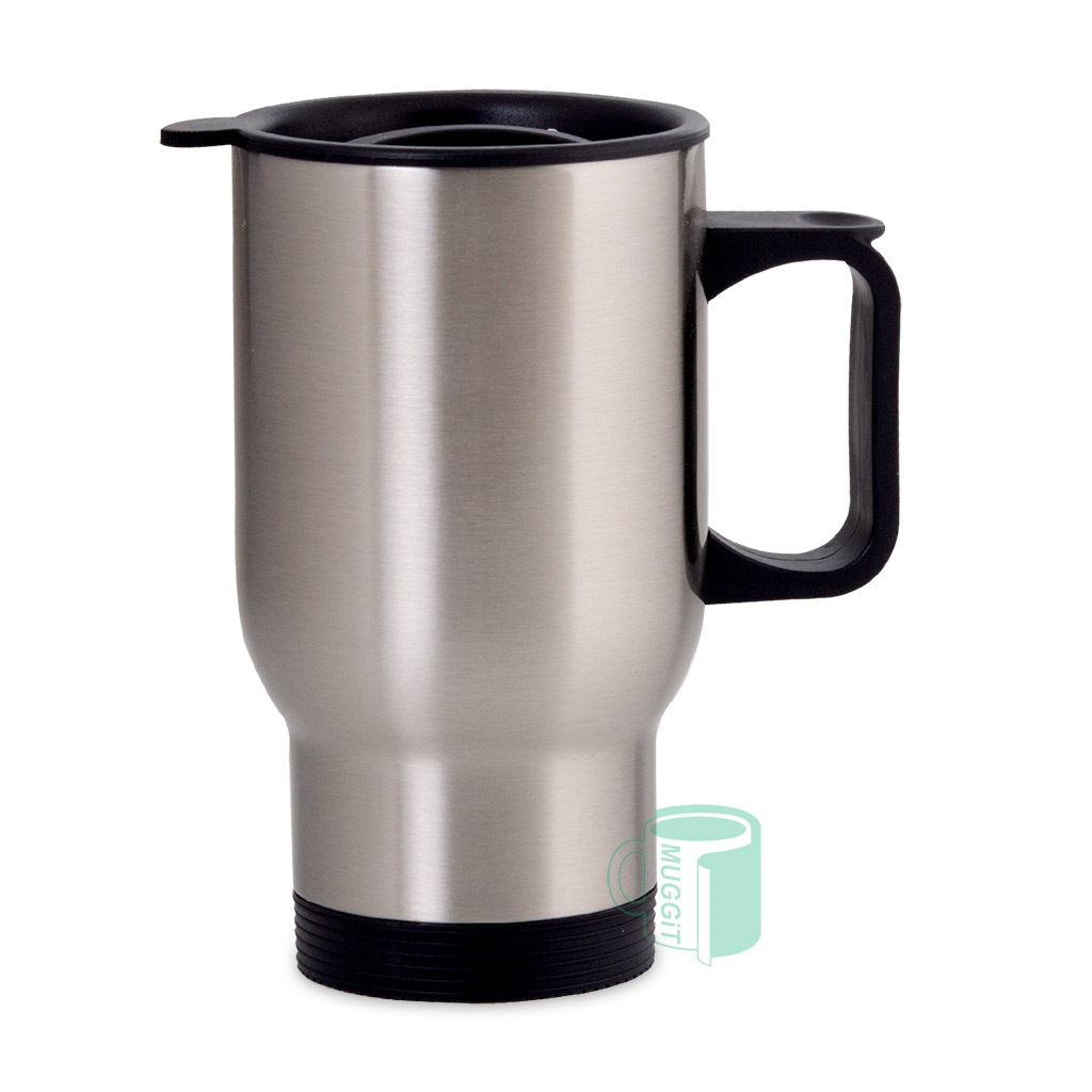 muggit_mug_travel_mug_silver_metal_camping_coffee_mugtravelmug Silver Stainless Steel Travel Mug For use with Sublimation & Laser.