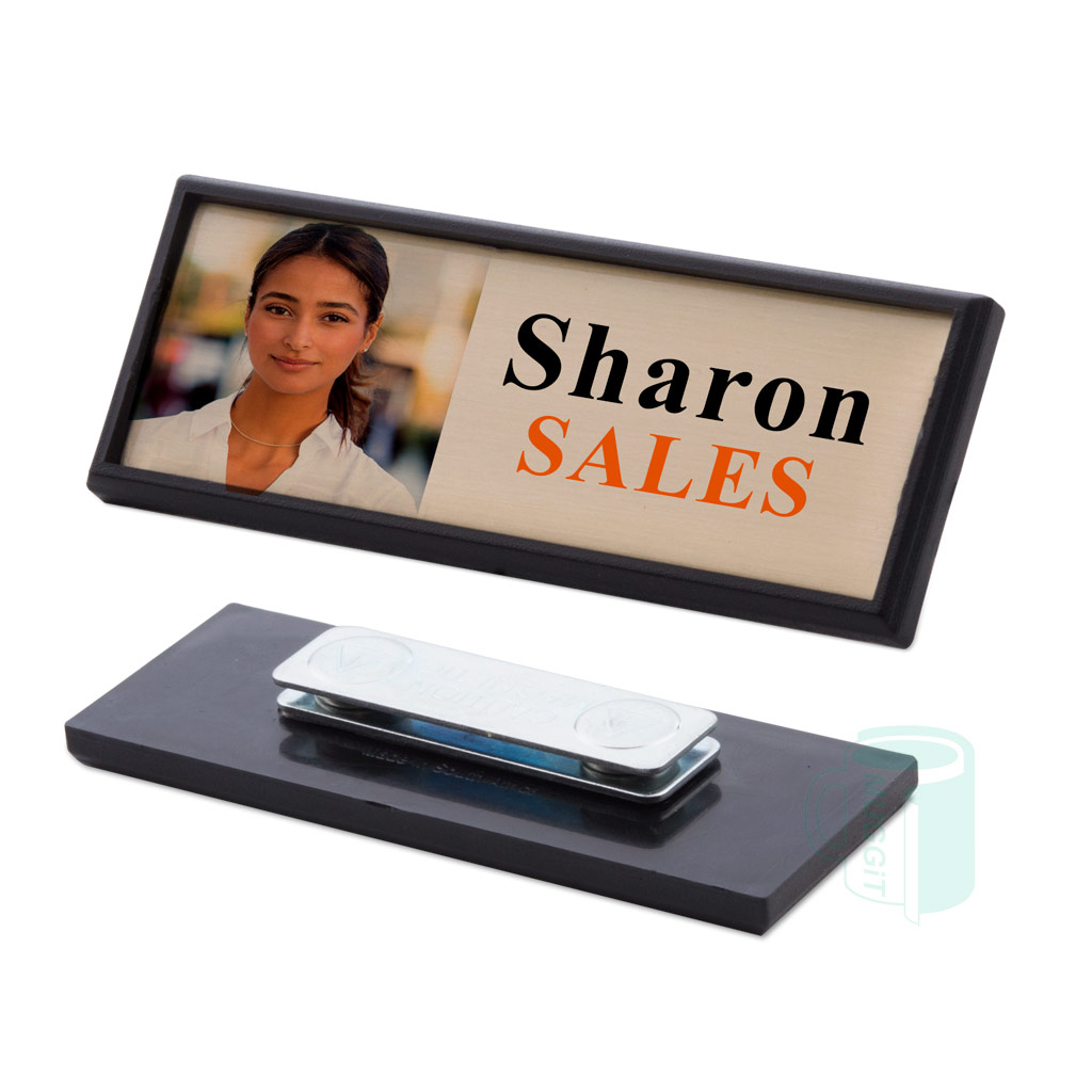 muggit sublimation badge magnetic small gold metal insert name tag