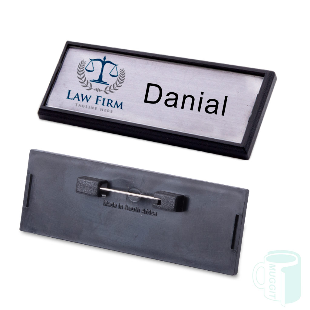 muggit sublimation badge pin large silver metal insert name tag sublibadgepinlsilver