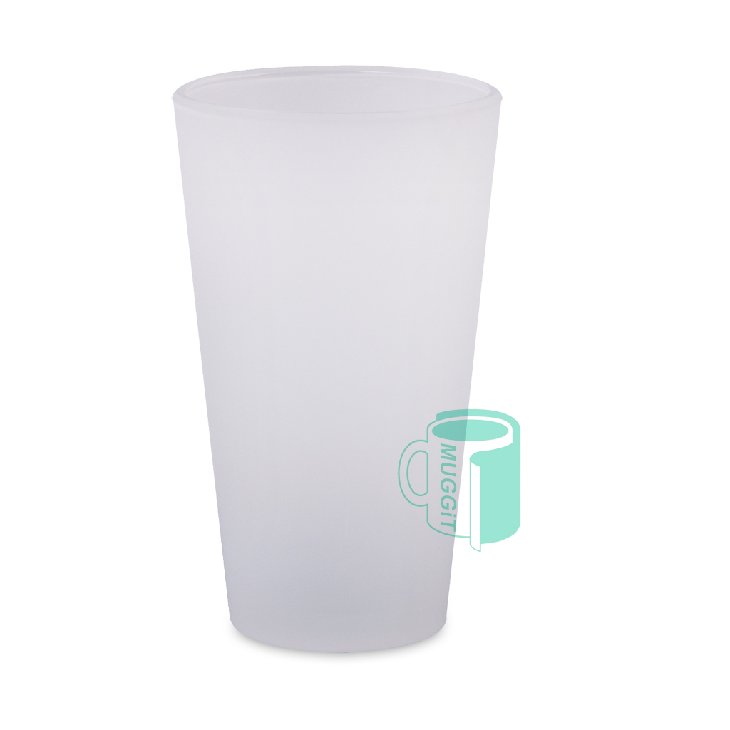 Glass frosted Cone 17oz 17oz Frosted Cone shaped Glass – holds 450ml of fluid. For sublimation only