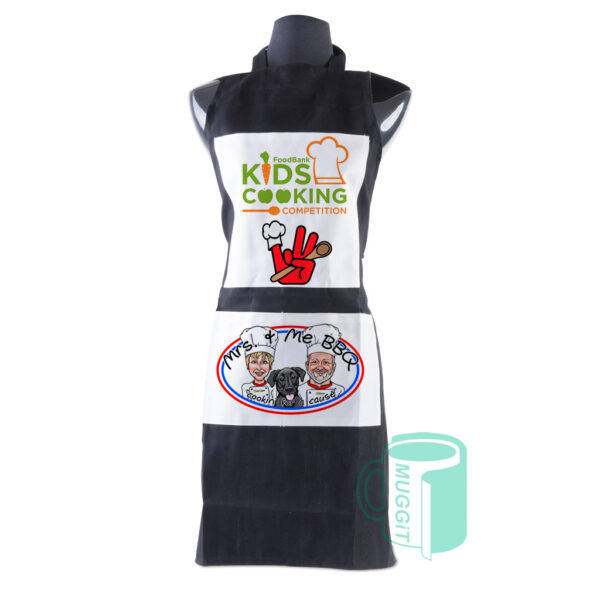 muggit apron black cotton kitchen cook apronblackcotton 1