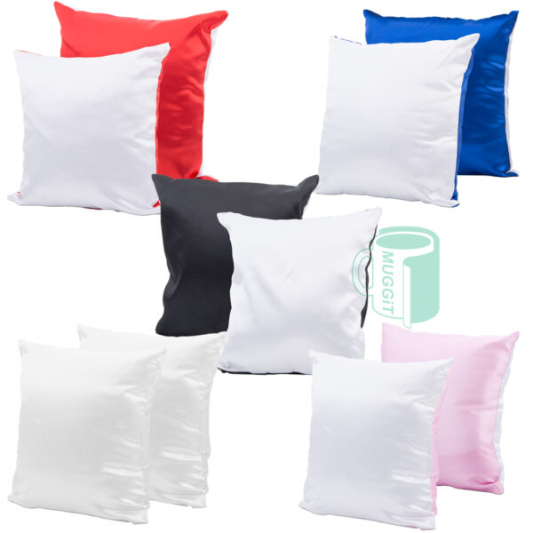 Small coloured scatter cushions 25 x 25cm endless customization possibilities for personal, corporate, and gifting, white, blue, red, black, pink