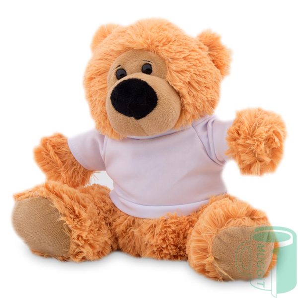 Cuddly Brown Teddy Bear - 33cm - with mini printable shirt. For use with Sublimation, Inkjet & Laser.