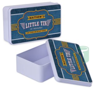 Metal Tin Rectangle White 1