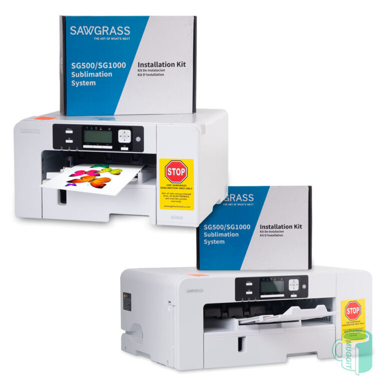 Sawgrass SG500 (A4) and SG1000 (A3) bulk sublimation printing system has a 2 year warranty (as long as Sawgrass inks are used). (An optional Sawgrass..