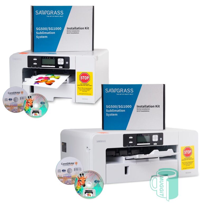 Heat Transfer Paper 2 Sublimation Printers in A4 SG500 and A3 SG1000 sizes Sawgrass range of printers come in A4 SG500 and A3 SG1000, together with the printer you get a Sawgrass starter set of HD inks, Coreldraw 2020 Essentials, and Sawgrass print manager.