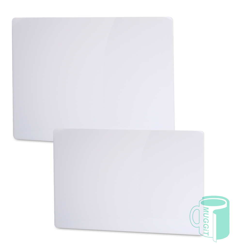 Muggit A4 or A3 Sublimer Cutting boards in white that is 3mm thick. Printable on both sides.