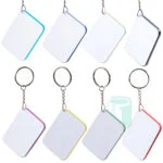 Rectangle shaped Polymer Keyrings, both sides are printable