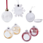 A range of clear photo Xmas Balls that you can hang from the hanging loop.
