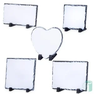 Home 102 Sublimation Stones Medium 185 x 135mm. Square 135 x 135mm. Square L 185 x 185mm. Rectangular 215 x 115mm. Heart 150mm.