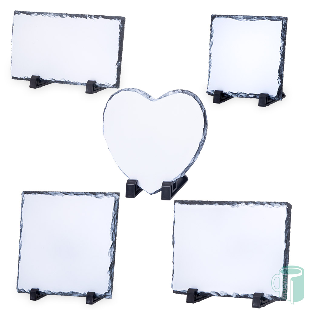 muggit_main_stone_matte Sublimation Stones Medium 185 x 135mm. Square 135 x 135mm. Square L 185 x 185mm. Rectangular 215 x 115mm. Heart 150mm.