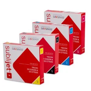 Sublimation Inks for Ricoh 3300 (A4) & GX7700 (A3) printer. Colours are accurately reproduced for unparalleled efficiency, vibrancy, and quality.