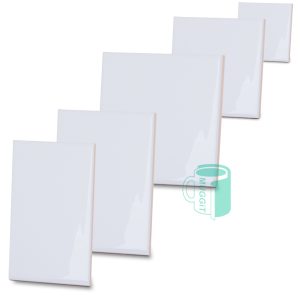 A range of different sized ceramic tiles. For use with sublimation and laser