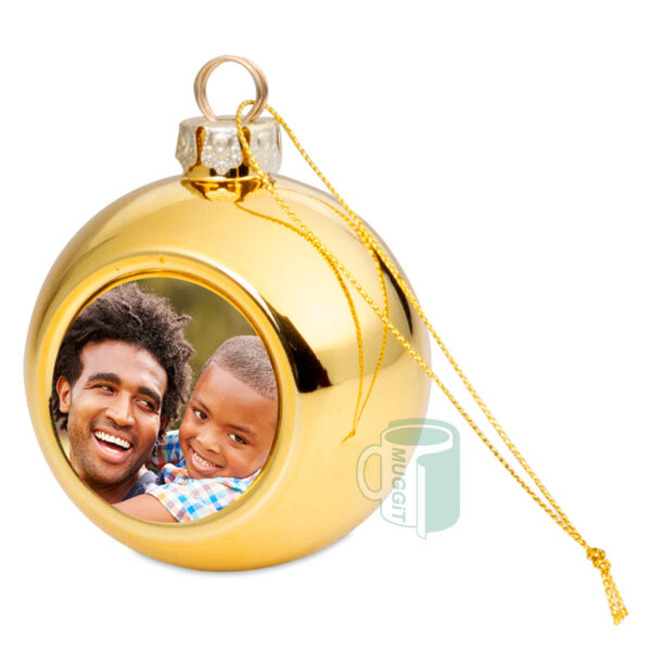 muggit photo christmas ball gold festive string metal insert photoxmasballgold 1