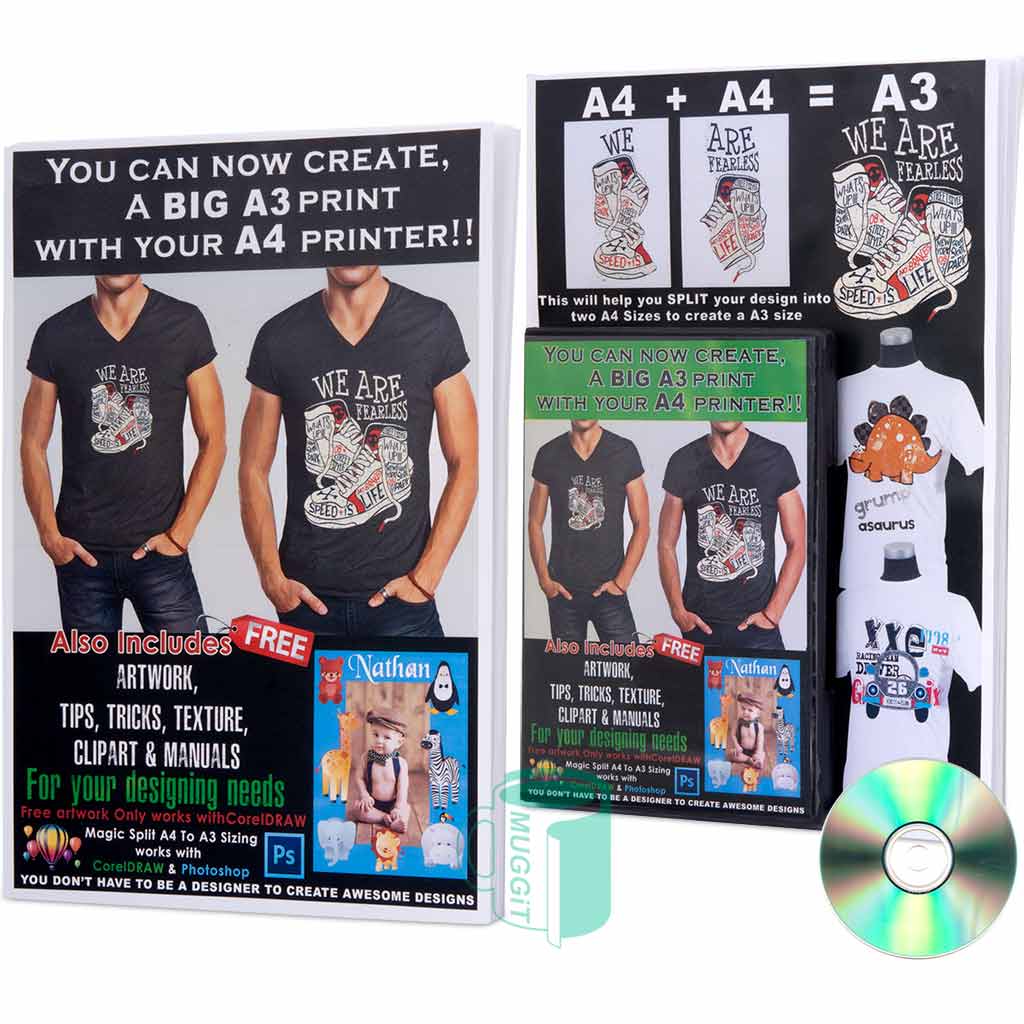 CorelDraw Magic Split instructions, create large A3 prints with your A4 printer using our CorelDraw Magic Split. This splits your design into two A4 pages.