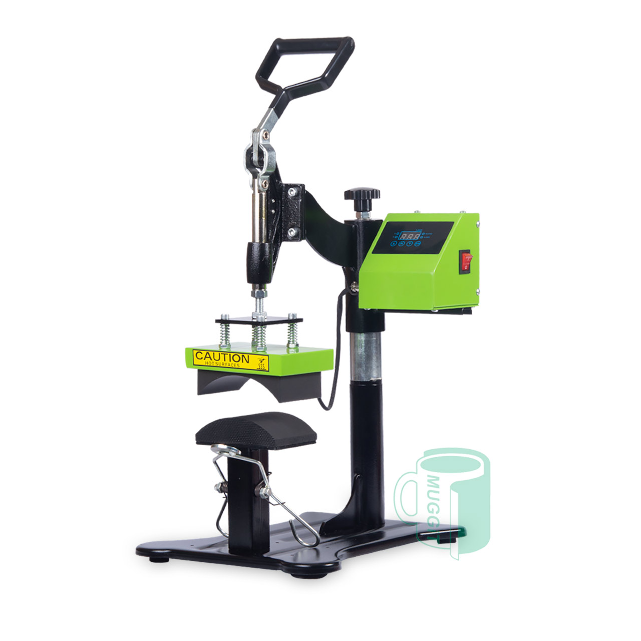Professional Muggit Pro Cap Press, adjustable base, support pack included 2 Year Warranty. The perfect add-on to your transfer print business to decorate caps.