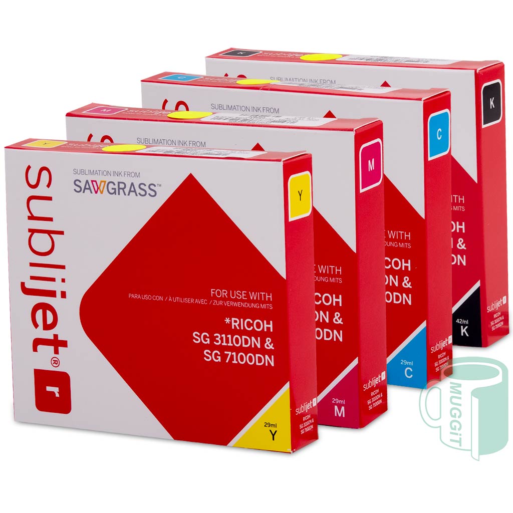 CMYK Set of Inks for Ricoh SG3110N & SG7100 - Special offer - discounted off standard price. For use with Sublimation.