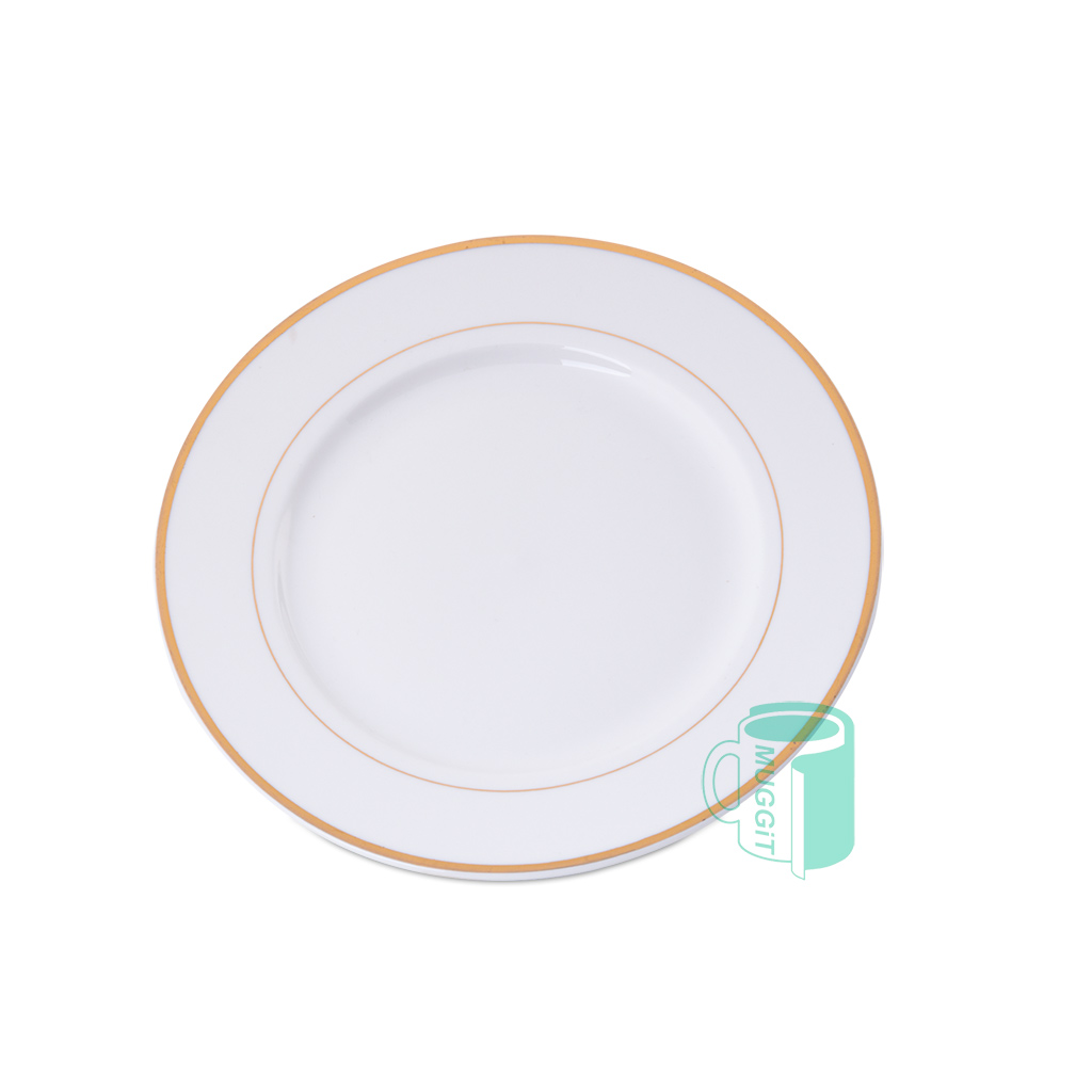 Coated Gold Rim Side Plates. For use with Sublimation & Laser.