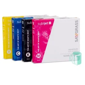 Genuine sublimation inks for Sawgrass SG500 / SG1000 printer. Cyan, Magenta, Black, Yellow. Comes in singles. (Sublimation ink expires - See date on the sticker