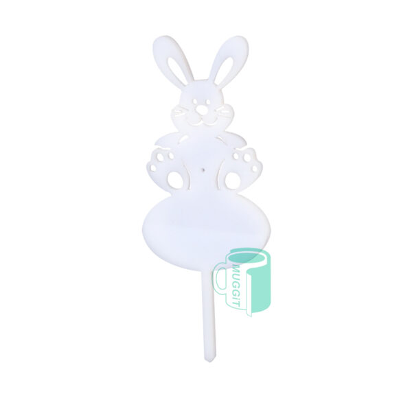 Sublimer Bunny Cupcake Topper (46 x 130mm) White - both sides sublimation printable - pack of 5. For best results use Subtex Sublimation paper