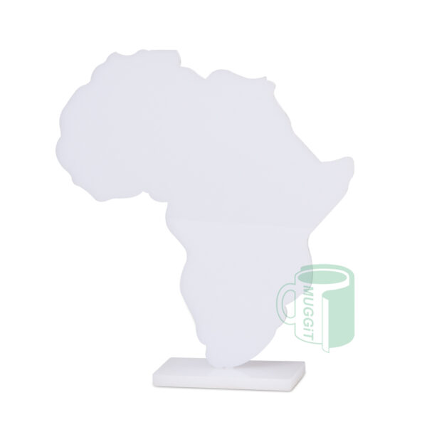 Sublimer AFRICA trophy / menu / photo stand. White - both sides of entire unit sublimation printable. For best results use Subtex Sublimation paper