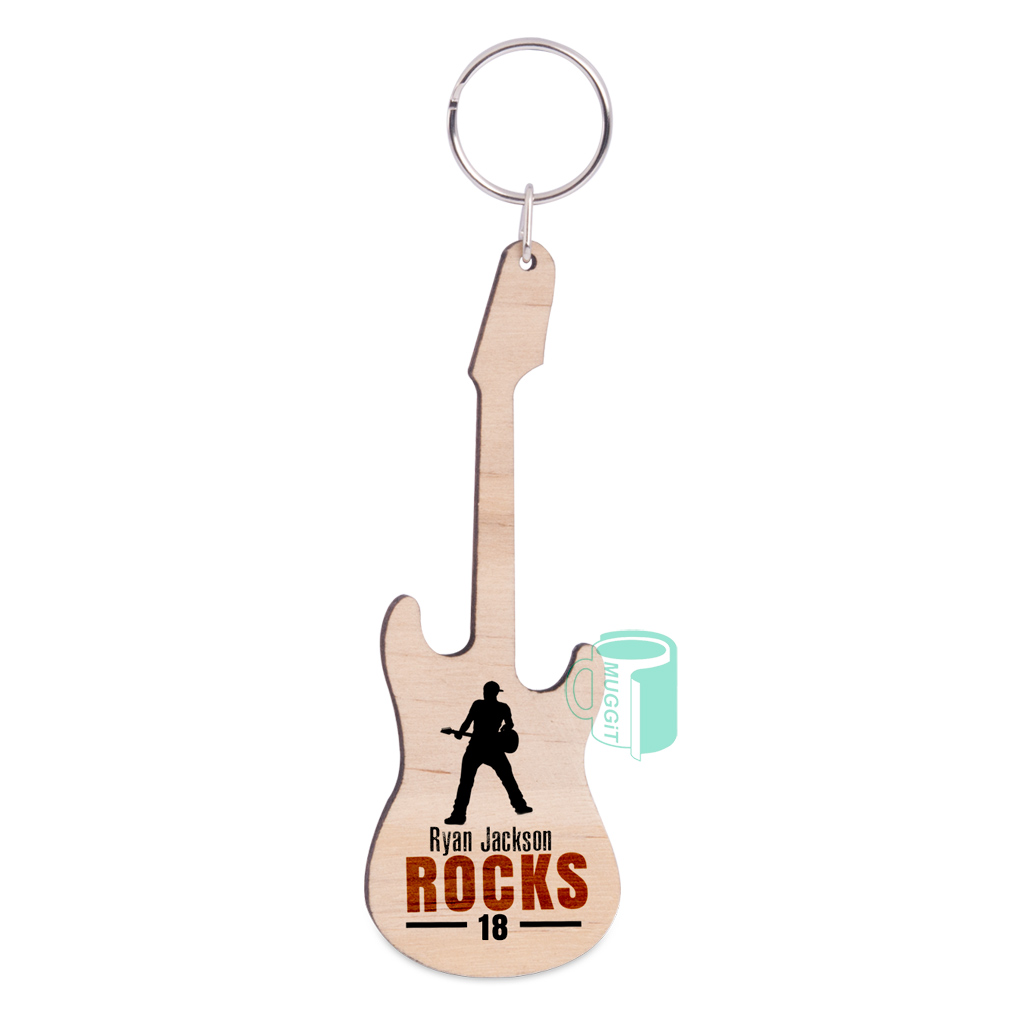 muggit keyring guitar music rock band plywood keyringguitar5 1