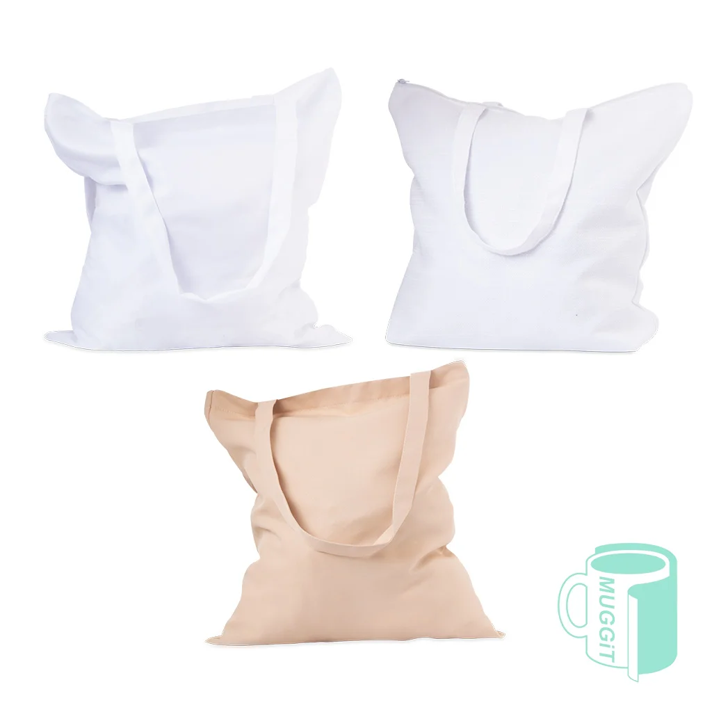 Printable Shopping bags in camel & white, crafted from a selection of quality materials to maintain stringent standards, ensuring optimal print quality.