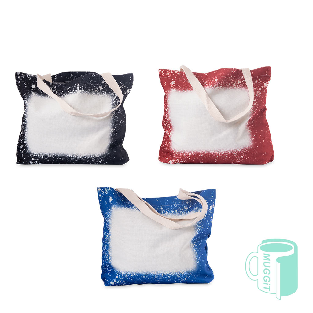 muggit_bag_starry_blue_red_black_starrybag Bleached Linen Tote Bag with Starry Trim (48x35cm), these bags come in array of colours. For use with Sublimation, Inkjet & Laser printing process.